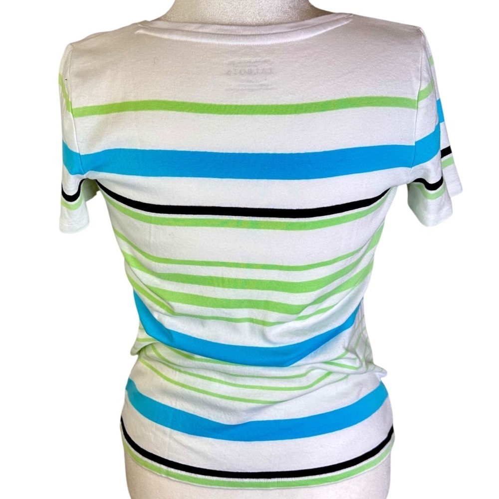 Talbots V-Neck Tee Short Sleeve Stripes Size M - Picture 5 of 10